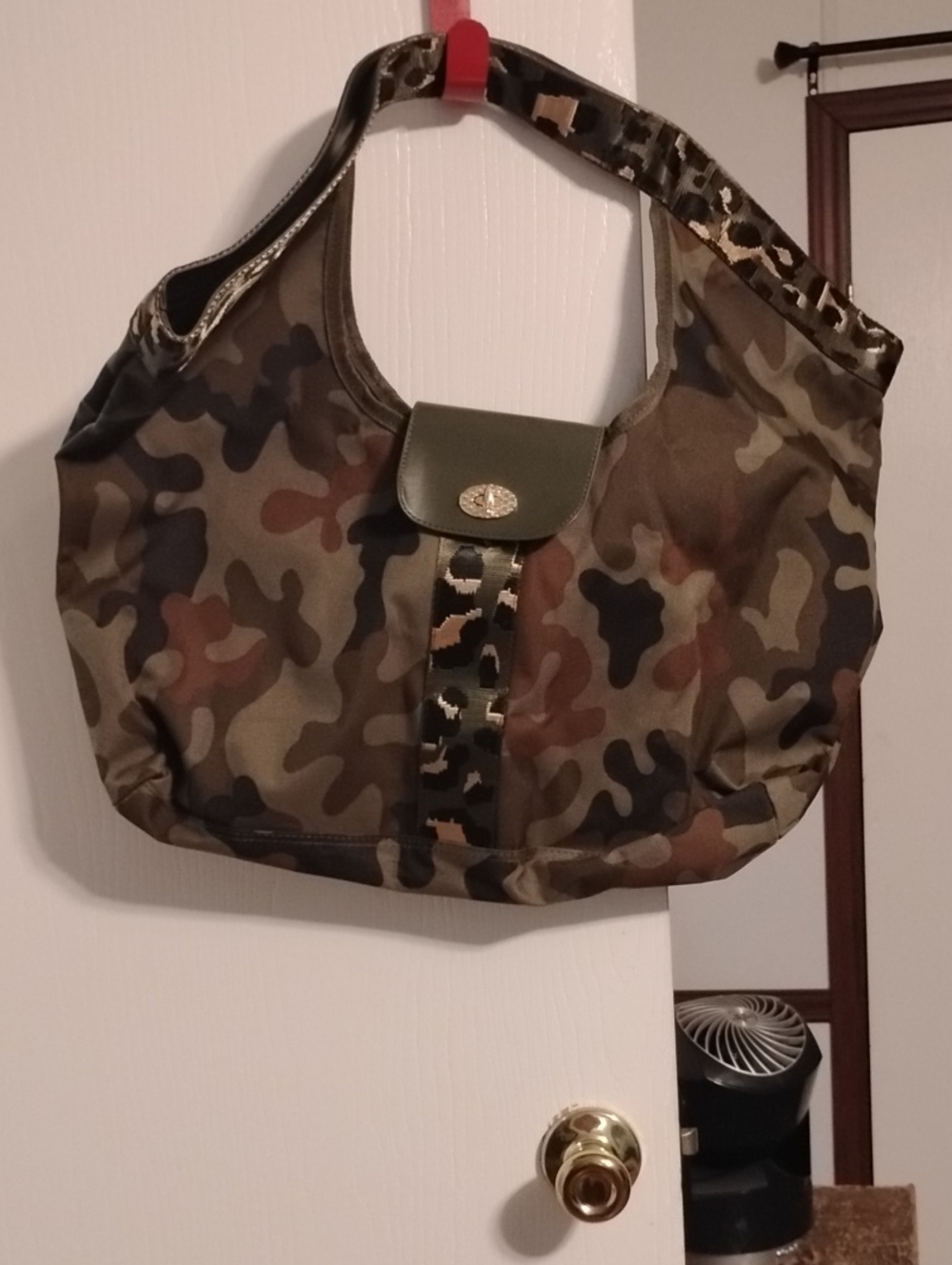 Olive Green Camouflage Shoulder Tote - Women